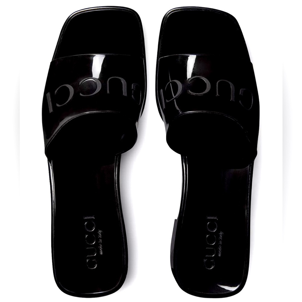 GUCCI Black Rubber Mules NWOB Size 42 / 11